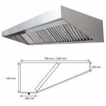 Campana Extractora Industrial Mural Snack con motor