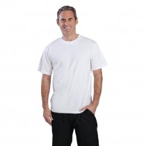 Camiseta de algodón de color blanco reforzada A103-L