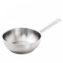 Sartén acampanada de acero inoxidable para saltear 200mm Vogue M947