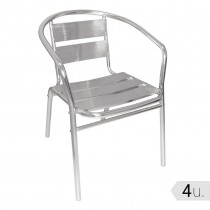 Silla apilable para bares de aluminio Bolero 735mm U419 4 unidades