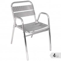 Silla hosteleria apilable de aluminio 780mm Bolero U501 4 unidades - Pepebar Silla hosteleria apilable de aluminio 780mm Bolero U501 4 unidades - Catálogo Sillas terraza