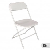 Silla plegable de color blanco GD387 10 unidades