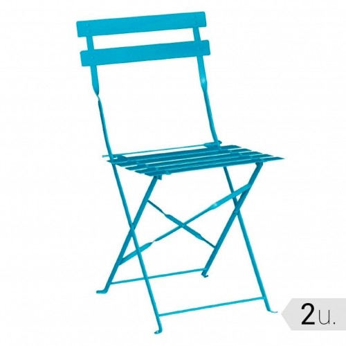 Comprar Silla cafeteria azul para terraza de acero Bolero GK982 2 unidades en Pepebar