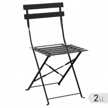 Sillas de acero de color negro Bolero GH553 2 unidades