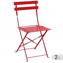 Sillas de acero de color rojo Bolero GH555 2 unidades - Pepebar Sillas de acero de color rojo Bolero GH555 2 unidades - Catálogo Sillas terraza