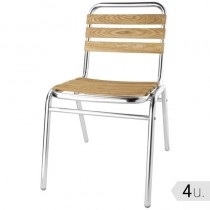 Silla de aluminio y fresno Bolero GK997 4 unidades - Pepebar Silla de aluminio y fresno Bolero GK997 4 unidades - Catálogo Sillas terraza