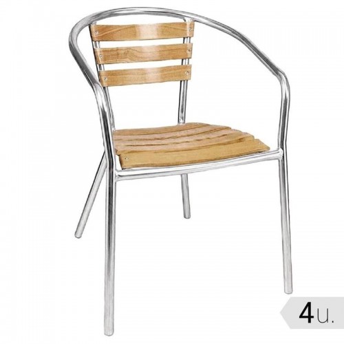 Comprar Silla de aluminio y fresno 730mm Bolero U421 4 unidades en Pepebar