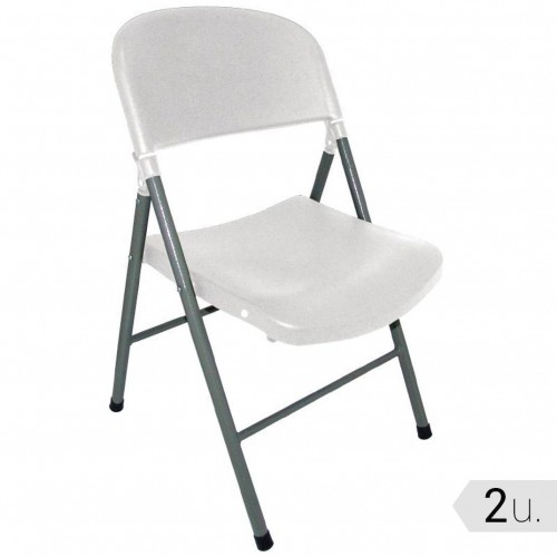 Comprar Silla plegable de color blanco para interior y exterior Bolero CE692 2 unidades en Pepebar