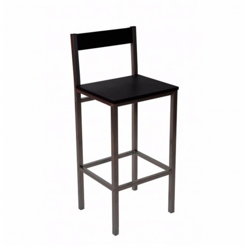 Comprar Taburete de bar Milano negro con respaldo Hobeto TS300001C en Pepebar