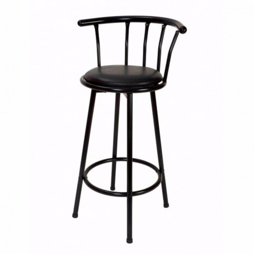 Comprar Taburete de bar giratorio Brice negro acolchado Hobeto MVC5798 en Pepebar