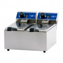 Freidora industrial eléctrica de sobremesa  2x3, 5L Irimar FRY-4+4