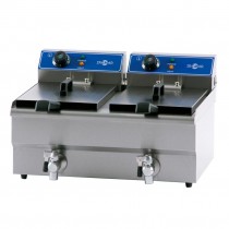Freidora eléctrica doble de cuba fija y grifo 2x6L Irimar FRY-9+9