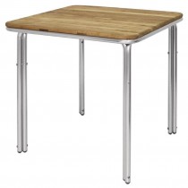 Mesa cuadrada apliable Bolero fresno y aluminio 700mm GL982