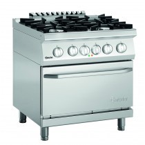 Cocina de 4 fogones a gas industrial y horno Bartscher 1315563