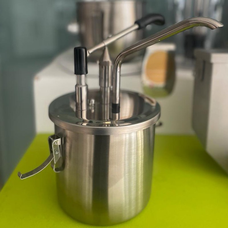 Comprar Dosificador cilíndrico completo de acero inoxidable 8 litros en Pepebar