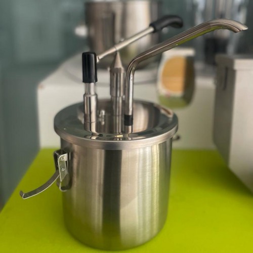 Comprar Dosificador cilíndrico completo de acero inoxidable 8 litros en Pepebar