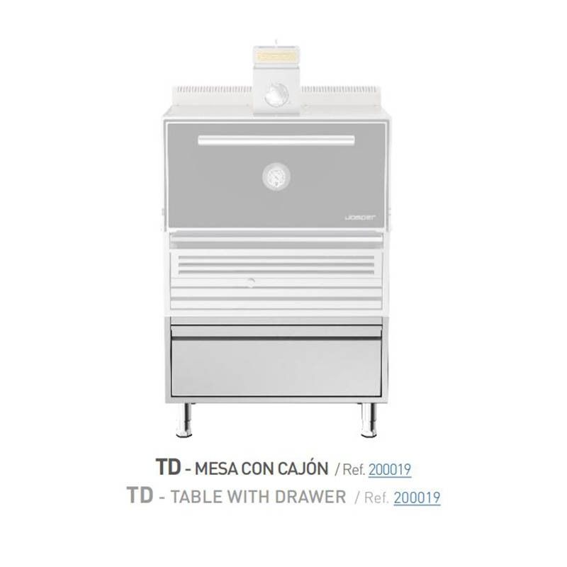 Comprar Horno brasa Josper 120 comensales con mesa y cajón HJX-PRO-M120-TD en Pepebar