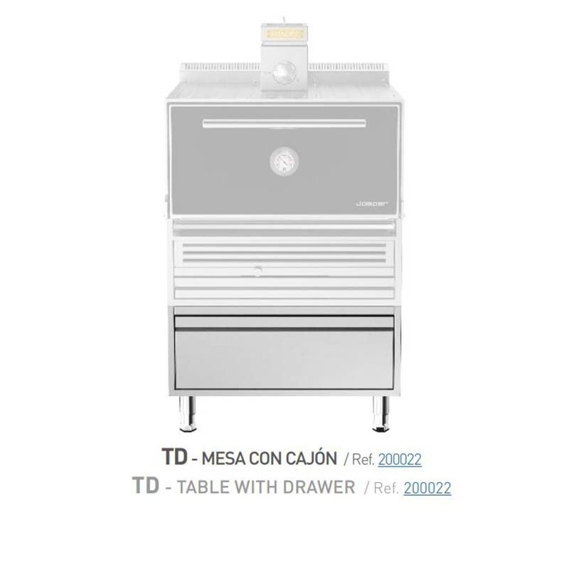 Comprar Horno brasa Josper 175 comensales con mesa y cajón HJX-PRO-L175-TD en Pepebar