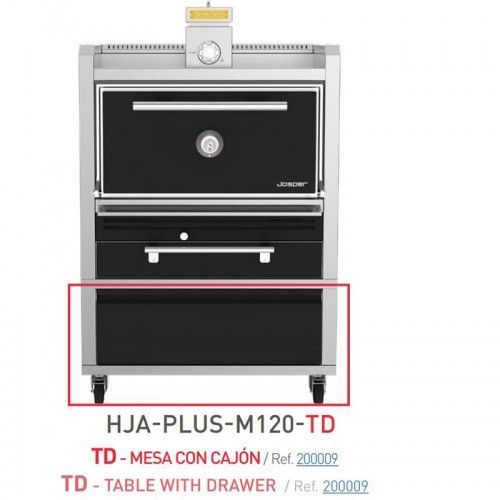 Comprar Horno brasa Josper 120 comensales Clase A con mesa y cajón HJA-PLUS-M120-TD en Pepebar