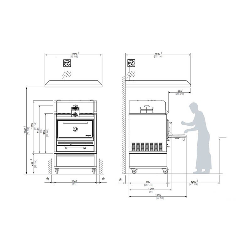 Horno brasa Josper 175 comensales Clase A con mesa HJA-PLUS-L175-T Comprar Horno brasa Josper 175 comensales Clase A con mesa HJA-PLUS-L175-T en Pepebar