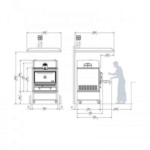 Horno brasa Josper 175 comensales Clase A con mesa HJA-PLUS-L175-T Comprar Horno brasa Josper 175 comensales Clase A con mesa HJA-PLUS-L175-T en Pepebar