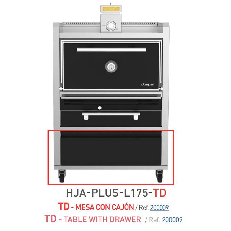Horno brasa Josper 175 comensales Clase A con mesa y cajón HJA-PLUS-L175-TD Comprar Horno brasa Josper 175 comensales Clase A con mesa y cajón HJA-PLUS-L175-TD en Pepebar