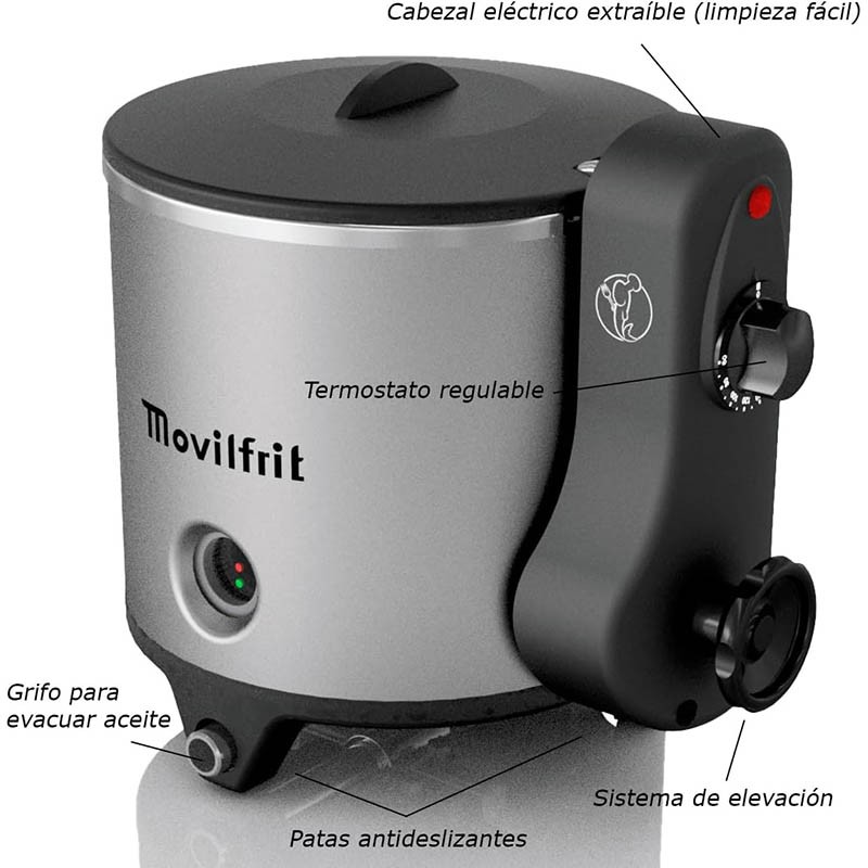 Freidora de agua y aceite LUX5 de 5 litros semiprofesional Movilfrit Comprar Freidora de agua y aceite LUX5 de 5 litros semiprofesional Movilfrit en Pepebar