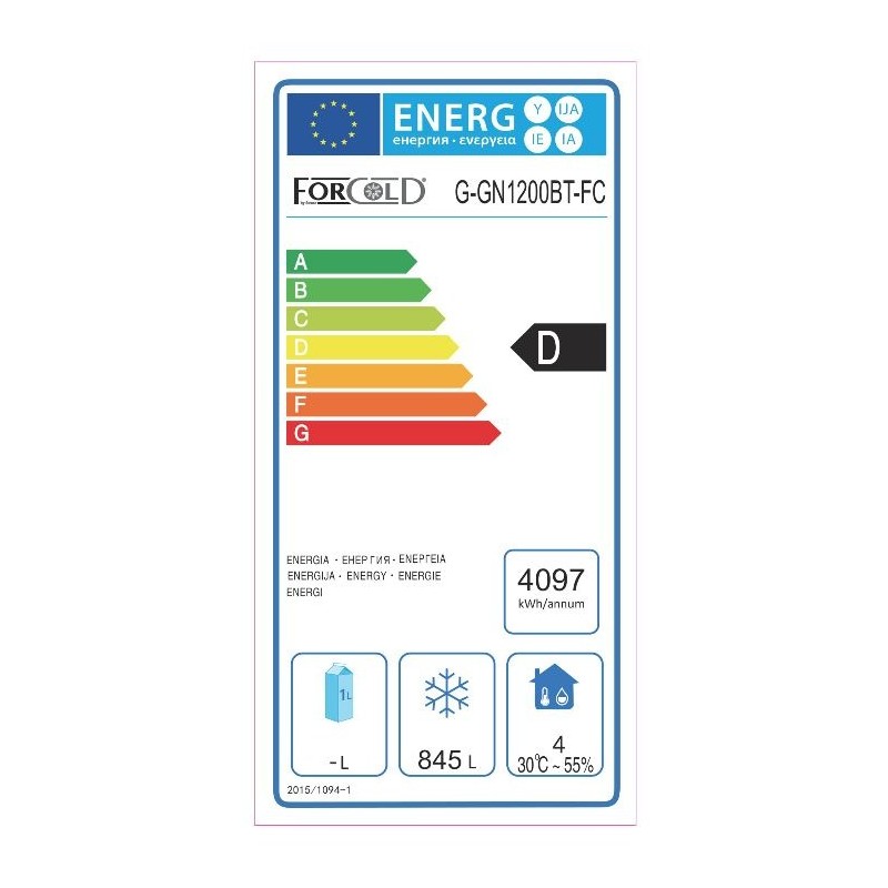 Comprar Armario congelador GN 2/1 de 2 puertas 1200L Forcold G-GN1200BT-FC en Pepebar