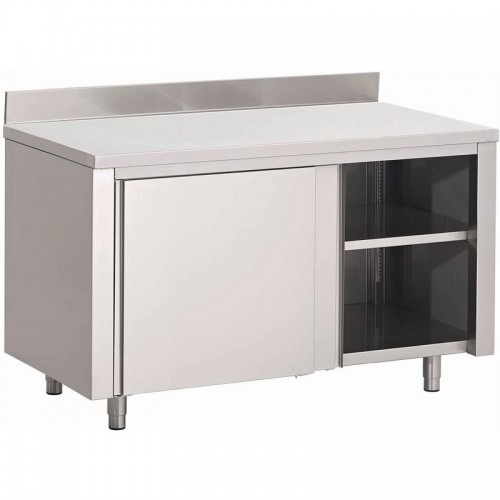 Comprar Mesa cocina de acero inoxidable Gastro-M puertas deslizantes y peto 2 metros GN162 en Pepebar