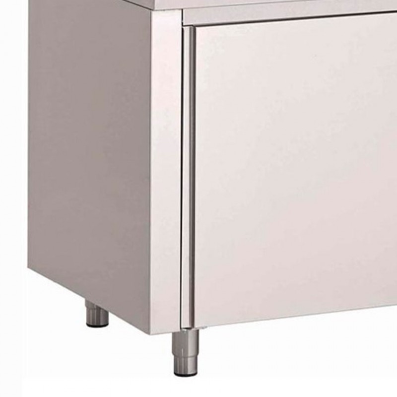 Comprar Mesa cocina de acero inoxidable Gastro-M puertas deslizantes y peto 2 metros GN162 en Pepebar