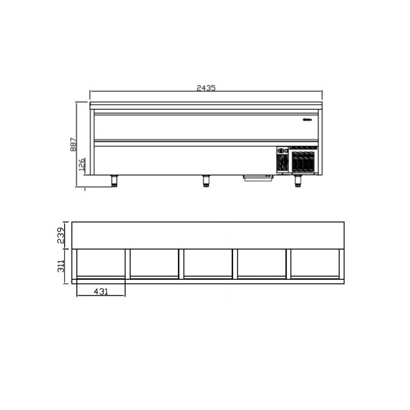 Enfriador de botellas acero inoxidable 2429x550x865 mm EB 2500 II Comprar Enfriador de botellas acero inoxidable 2429x550x865 mm EB 2500 II en Pepebar