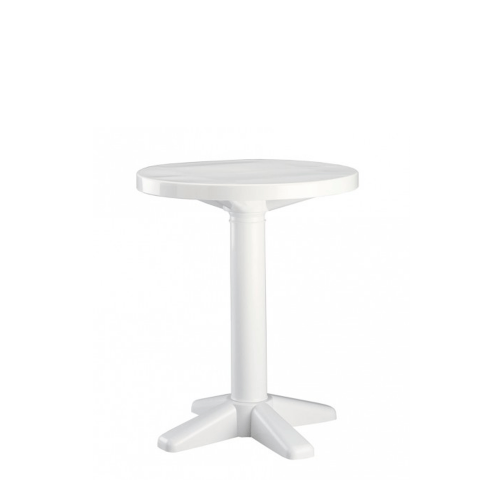 Comprar Mesa polipropileno pie central embutido blanca Ø60 Banyoles BANY60 en Pepebar