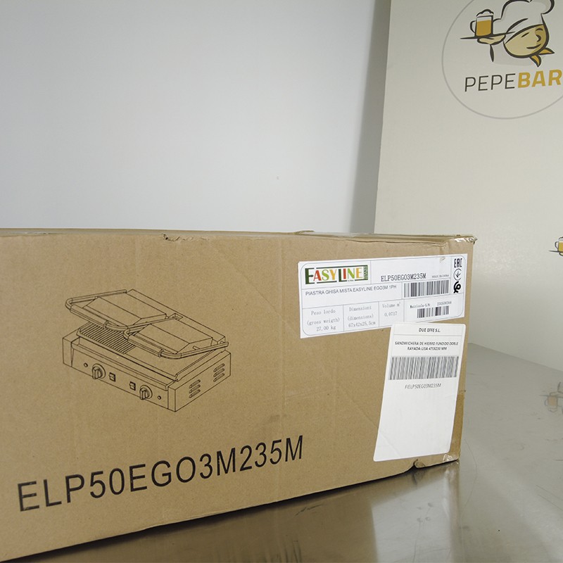 Comprar Grill hierro fundido placa acanalada doble nervio EasyLine Fimar EG03 en Pepebar