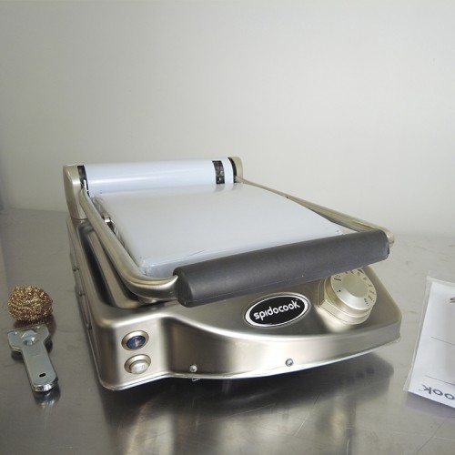 Comprar Plancha individual manual SpidoCook con vitrocerámica superior rayada SP010PR en Pepebar