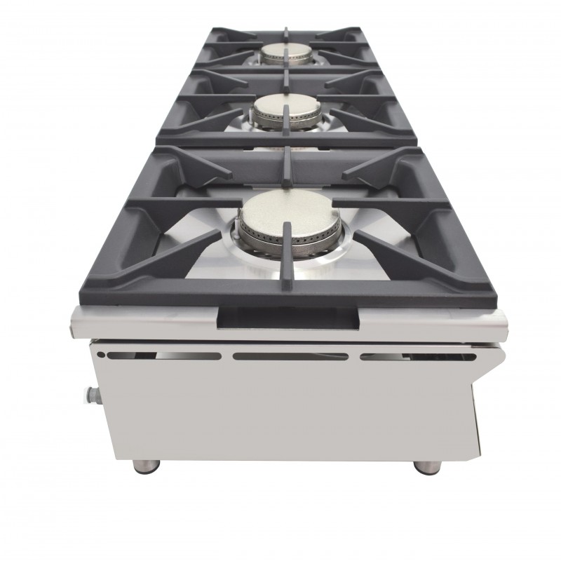 Comprar Cocina a gas sobremostrador 3 quemadores 120CGN en Pepebar