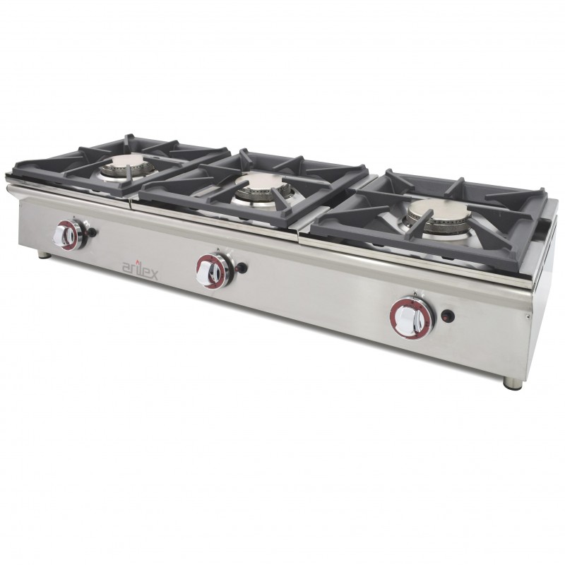 Comprar Cocina a gas sobremostrador 3 quemadores 120CGN en Pepebar