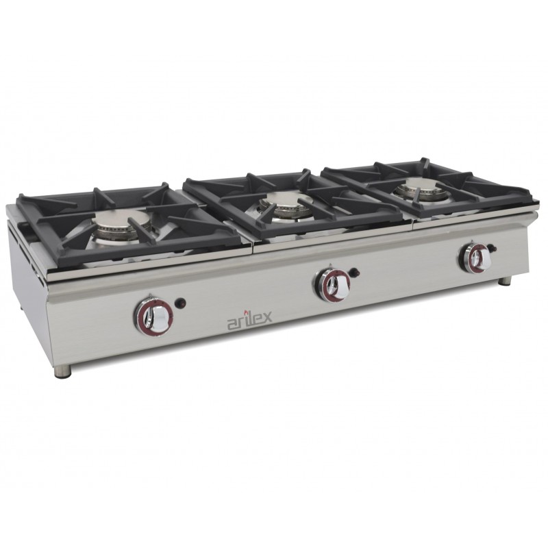 Comprar Cocina a gas sobremostrador 3 quemadores 120CGN en Pepebar