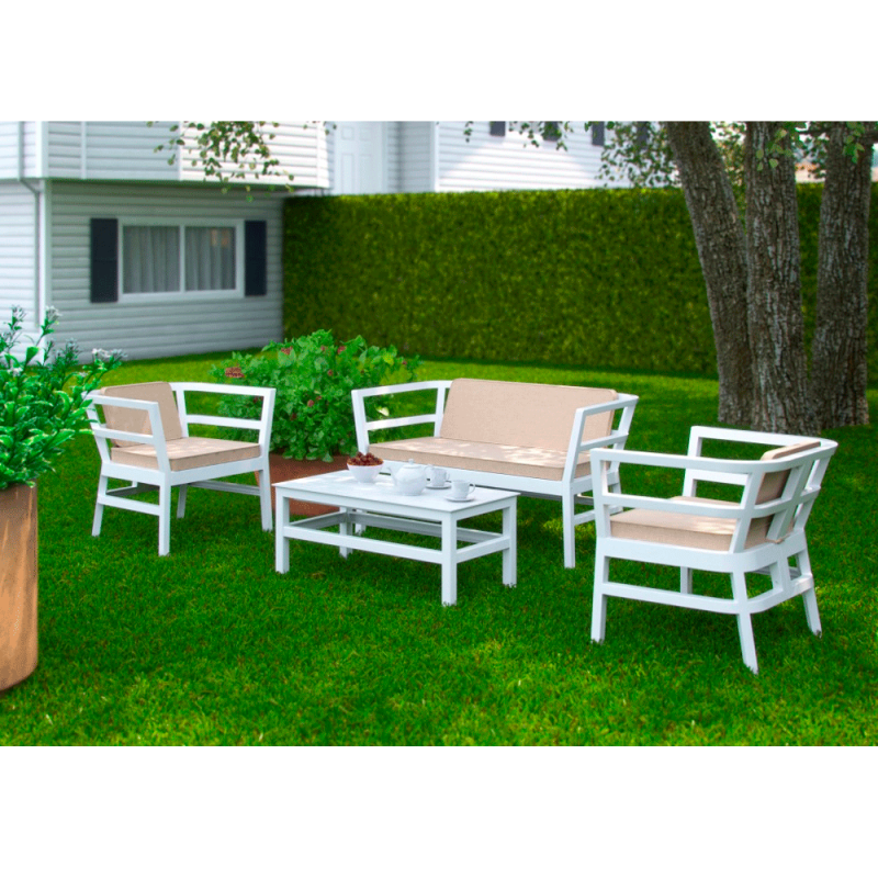 Set ClickClack 1 sofá doble + 2 sillones + 1 mesa + 3 cojines【Precios