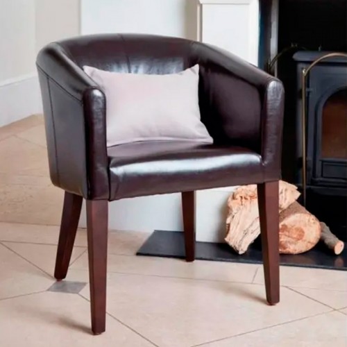 Comprar Sillón imitación piel  color marrón oscuro PU Bolero CE593 en Pepebar