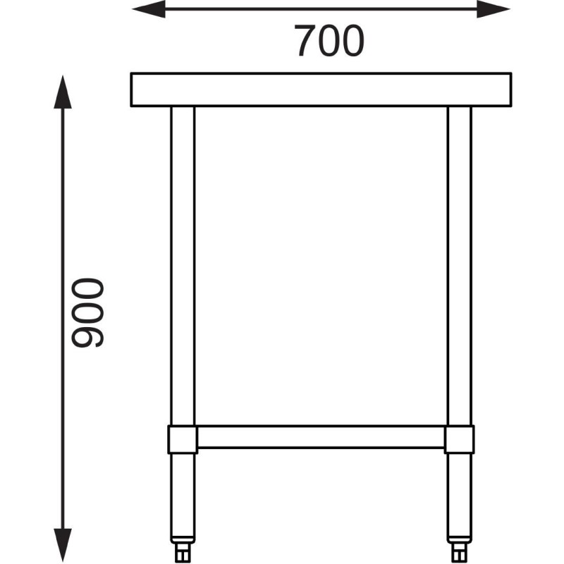 Comprar Mesa de acero inoxidable 900mm de ancho GJ501 Vogue en Pepebar