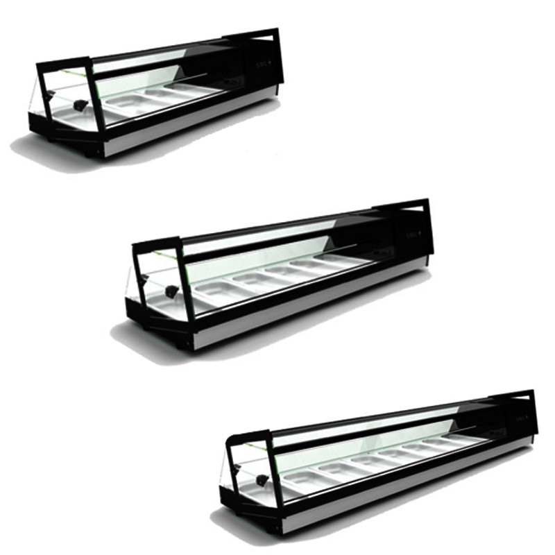 Vitrina refrigerada 3 pisos de exposición Cubetas GN 1/3 o Base lisa varias medidas VCKB Comprar Vitrina refrigerada 3 pisos de exposición Cubetas GN 1/3 o Base lisa varias medidas VCKB en Pepebar