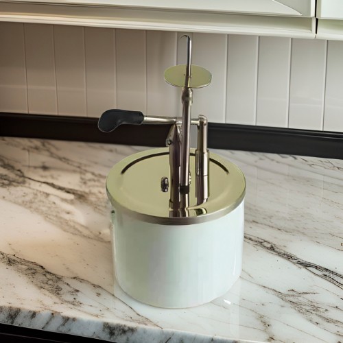 Comprar Dosificador chocolates y cremas cilíndrico con inyección simple y cubo de 10 litros en Pepebar