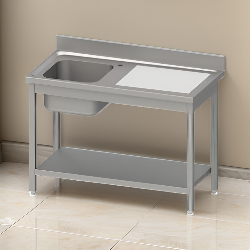 Comprar Fregadero inox con 1 cuba y escurridor 1000x600x850 Stalgast 954476100 en Pepebar