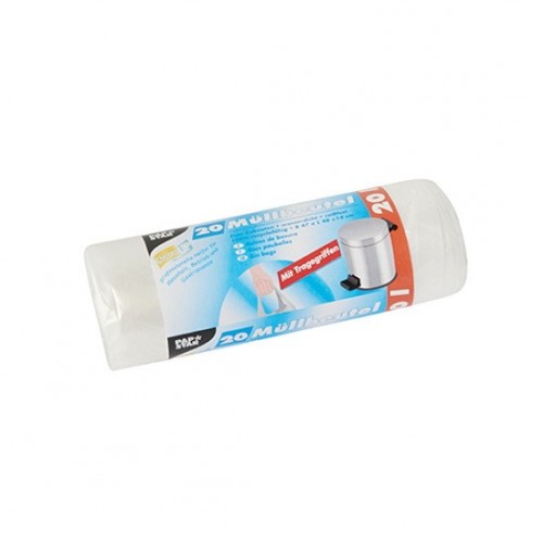 Comprar 20 Bolsa de basura con asa, HDPE 20 l 48 cm x 47 cm transparente 12075 en Pepebar