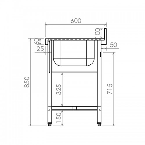 Comprar Fregadero de acero inox con bastidor ancho 1400 mm Varias opciones cuba izq o derecha, con o sin estante IDL14 en Pepebar