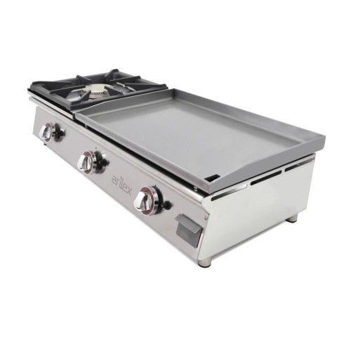 Comprar Plancha a gas con fogón placa acero laminado 3 quemadores 100PGLFN Arilex en Pepebar