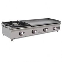 Plancha a gas con fogón placa acero baño cromoduro 4 quemadores 120PGCFN