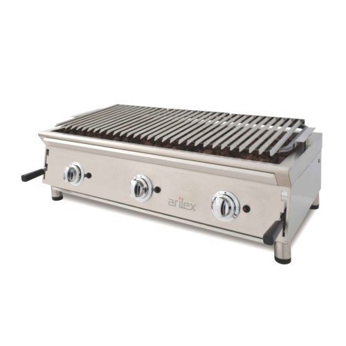 Comprar Barbacoa a gas con piedra volcánica parrilla pavonada 1000mm 100BAR en Pepebar