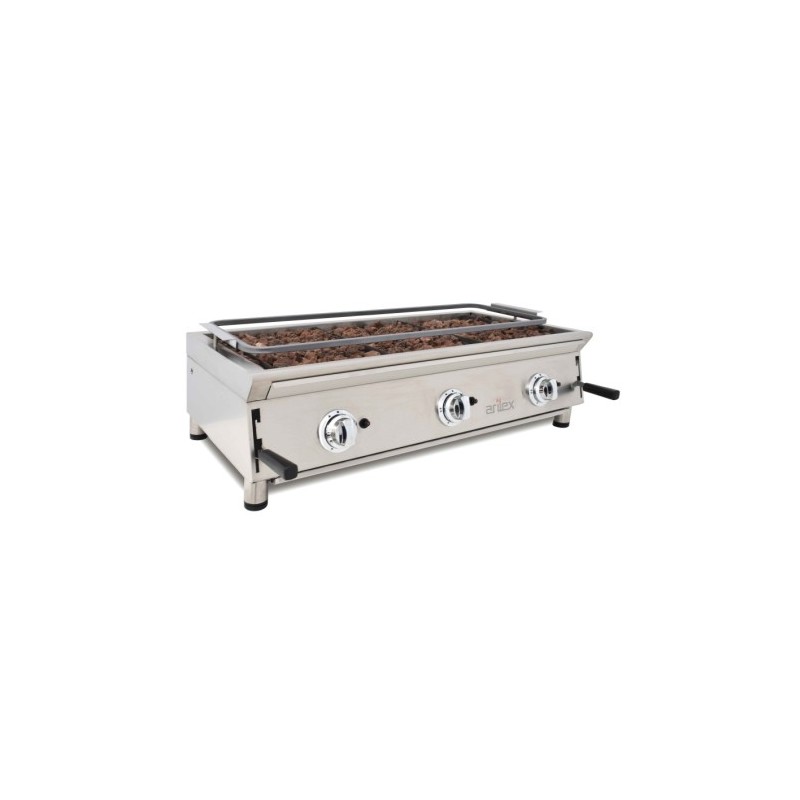 Comprar Barbacoa a gas con piedra volcánica parrilla pavonada 1000mm 100BAR en Pepebar