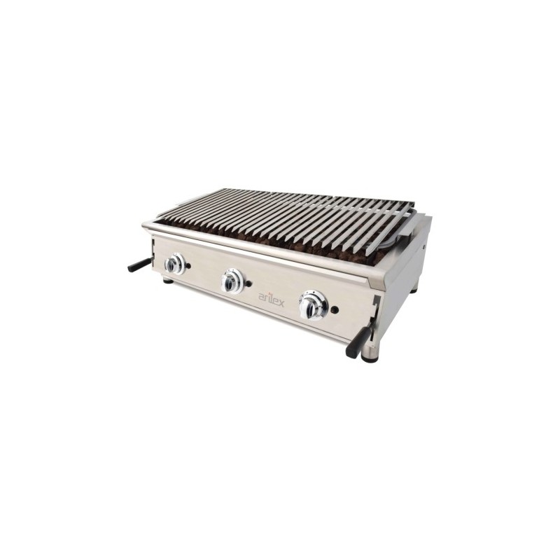 Comprar Barbacoa a gas con piedra volcánica parrilla pavonada 1000mm 100BAR en Pepebar
